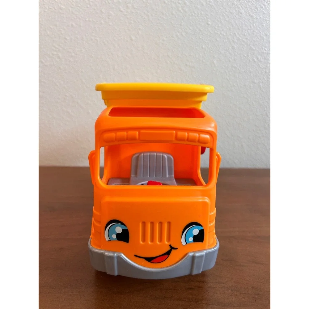 Fisher-Price Little People Dump Truck Orange‎ Yellow Construction Toy Vehicle